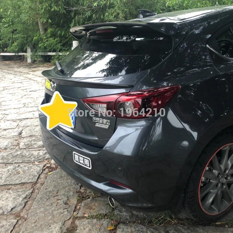 Автомобильный Стайлинг из углеродного волокна задний спойлер для Mazda 3 M3 Axela Hatchback