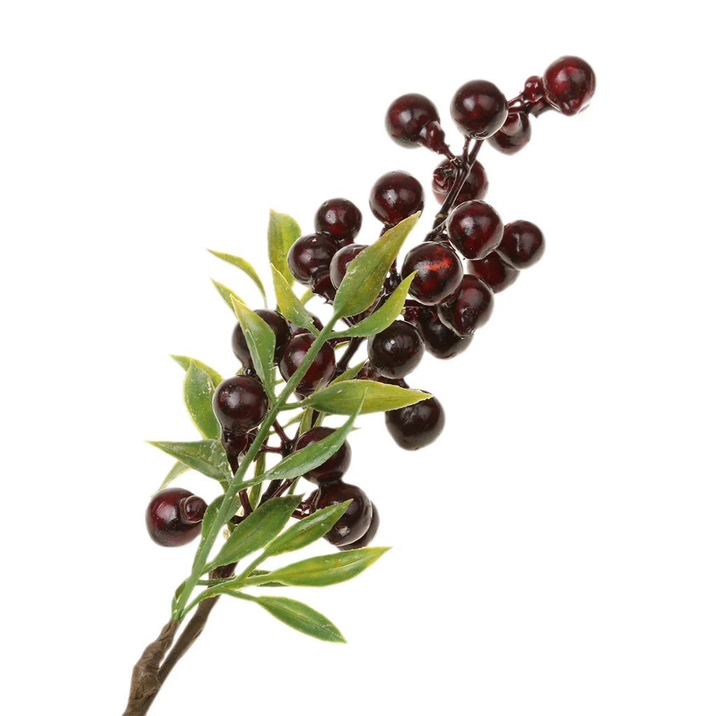 1Piece Handmade Artificial Fresh Plant Flower Fruit Berries Branches Wedding Party Bouquet Home Cafe Beautify Decor Crafts