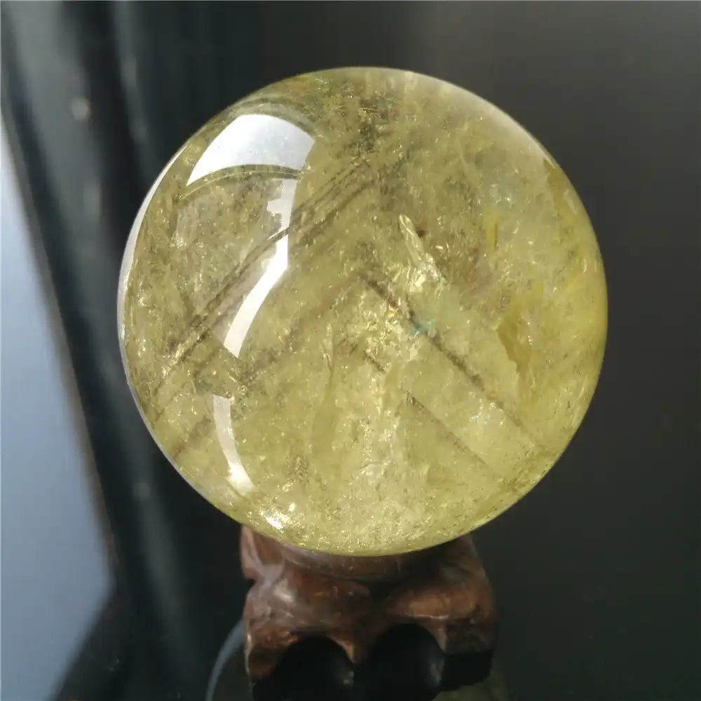 citrine crystal ball sphere polished yellow crystal quartz ball