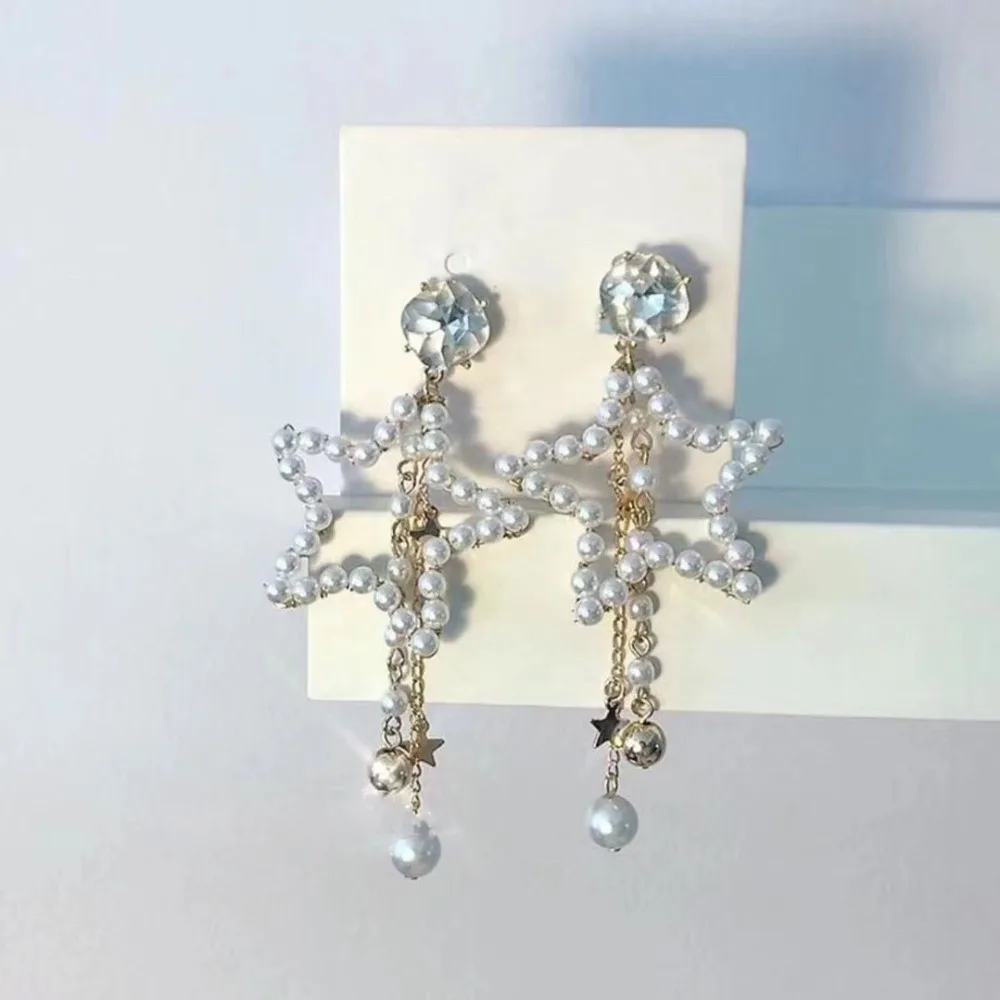 MENGJIQIAO 2019 Korean Holiday New Style Shiny Zircon Simulated pearl Star Drop Earrings For Women Elegant Long Party Jewelry
MENGJIQIAO 2019 Korean Holiday New Style Shiny Zircon Simulated pearl Star Drop Earrings For Women Elegant Long Party Jewelry