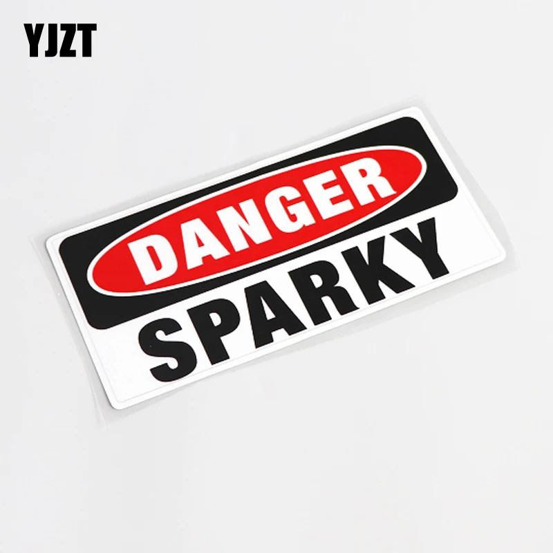 YJZT 14CM*6.8CM High-quality Warning Mark DANGER SPARKY PVC Car Sticker Decal Accessories 13-0540 | Автомобили и мотоциклы