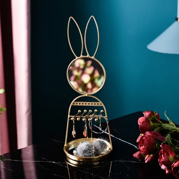 Ins Nordic Style Desktop Rabbit Jewelry Rack Makeup Mirror Jewelry Multi-purpose Collectionr Storage Rack Girl Storage Holders
Ins Nordic Style Desktop Rabbit Jewelry Rack Makeup Mirror Jewelry Multi-purpose Collectionr Storage Rack Girl Storage Holders