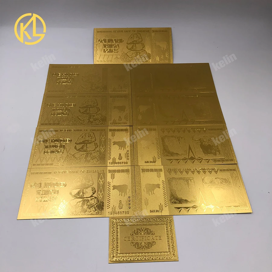 900pcs/lot Pure Gold Plated Banknotes 100 Trillion Dollar Zimbabwe Banknote Buffalo Bill in Plastic Material with 90pcs COA
900pcs/lot Pure Gold Plated Banknotes 100 Trillion Dollar Zimbabwe Banknote Buffalo Bill in Plastic Material with 90pcs COA