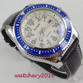 NEW Arrive 44mm Bliger White Dial Blue Rotating Ceramic Bezel Luminous Stainless Case Date Luxury Automatic Movement men's Watch
NEW Arrive 44mm Bliger White Dial Blue Rotating Ceramic Bezel Luminous Stainless Case Date Luxury Automatic Movement men's Watch