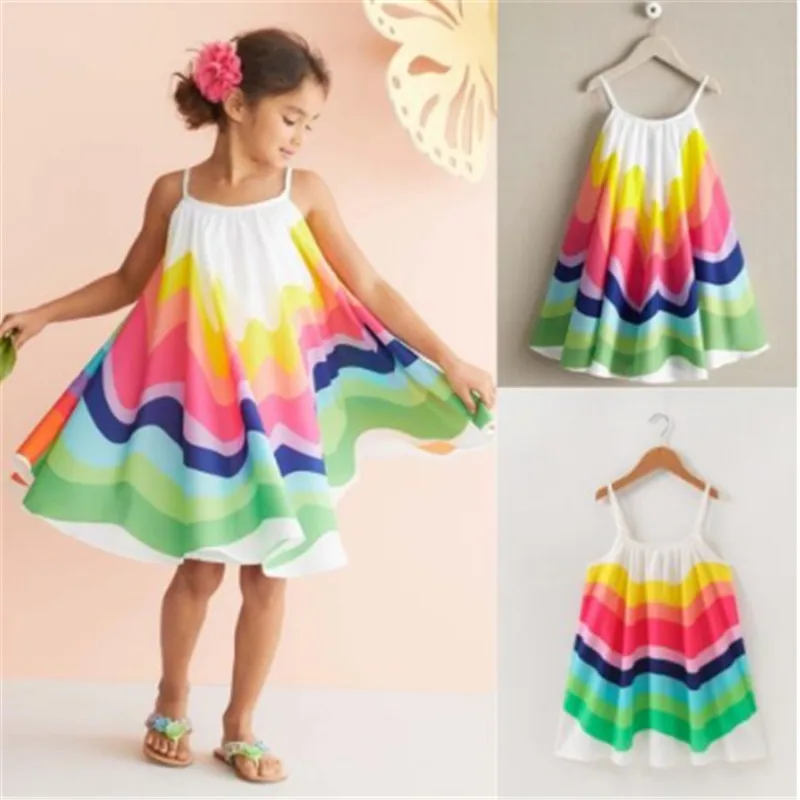 2019 Toddler Colorful Rainbow Dress Girls Kid Baby Girl Summer Sleeveless Dress Party Children Holiday Beach Dress Girl Sundress
2019 Toddler Colorful Rainbow Dress Girls Kid Baby Girl Summer Sleeveless Dress Party Children Holiday Beach Dress Girl Sundress