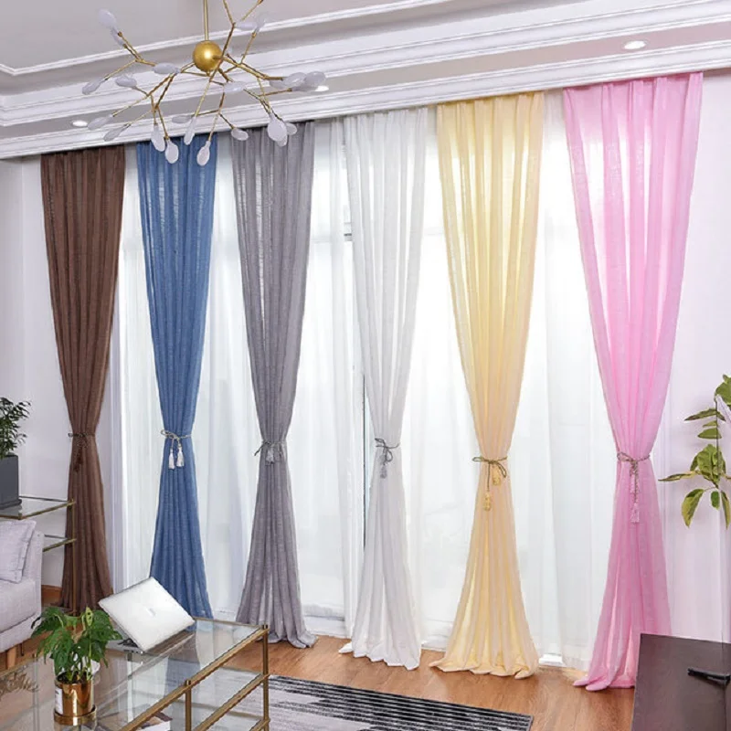 Linen curtains Solid Tulle Windows Screens Sheer Panels Curtains For Living Room Modern Bedroom Balcony Custom 342&30
Linen curtains Solid Tulle Windows Screens Sheer Panels Curtains For Living Room Modern Bedroom Balcony Custom 342&30