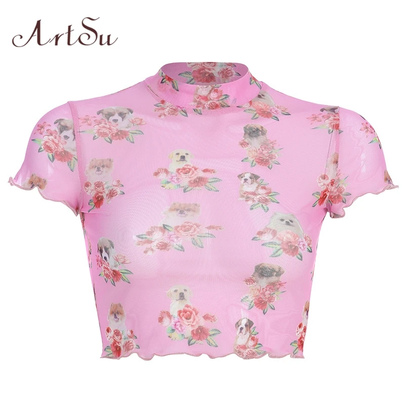 ArtSu Sexy Pink Transparent Bodycon Pink T shirt Women Printed Short Sleeve T-shirt 2019 Summer Streetwear Crop Top ASTS20845
ArtSu Sexy Pink Transparent Bodycon Pink T shirt Women Printed Short Sleeve T-shirt 2019 Summer Streetwear Crop Top ASTS20845