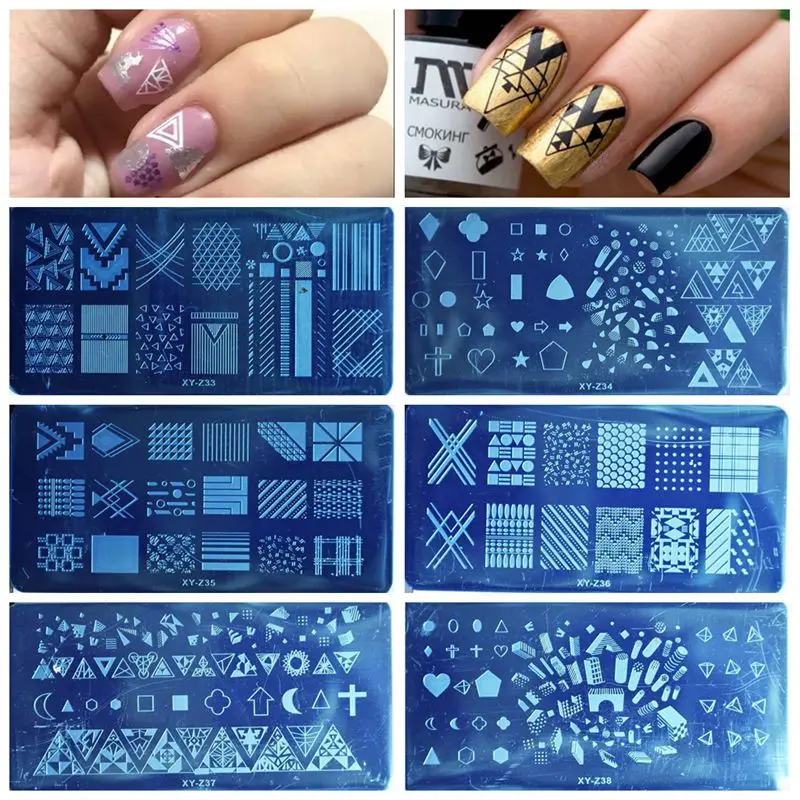 1PCS 20 Designs Nail Stamping Plates Fashion Geometric Dot Square Triangle Line Pattern Templates for Polish Nail Stamp XYZ19-32
1PCS 20 Designs Nail Stamping Plates Fashion Geometric Dot Square Triangle Line Pattern Templates for Polish Nail Stamp XYZ19-32