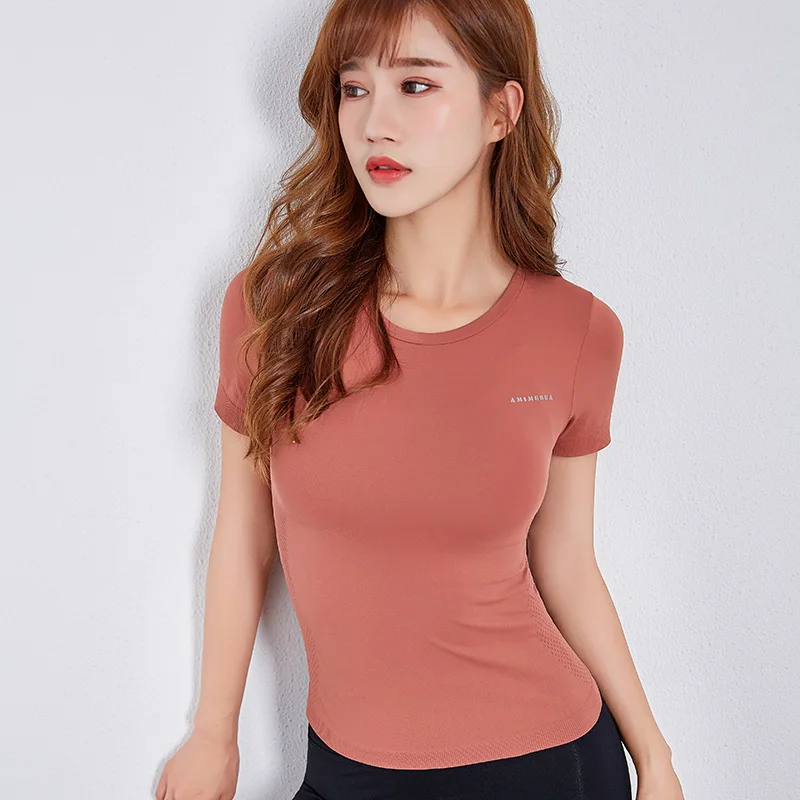 SALSPOR Solid Color Yoga Shirts Women Casual Letter Printed Scoop Neck T Shirts Gym Elastic Tight Sport Shirts Yoga Fitness Tops
SALSPOR Solid Color Yoga Shirts Women Casual Letter Printed Scoop Neck T Shirts Gym Elastic Tight Sport Shirts Yoga Fitness Tops