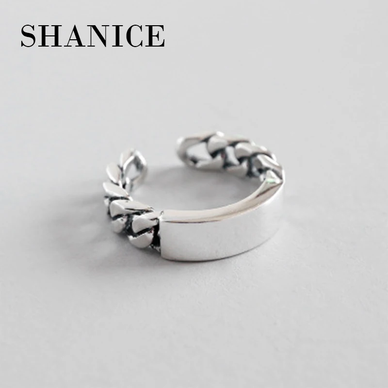 SHANICE 925 Sterling Silver Smooth Adjustable Chain Ring Opening Elegant Lady Vintage Jewelry Bijoux Femme Silver Jewelry
SHANICE 925 Sterling Silver Smooth Adjustable Chain Ring Opening Elegant Lady Vintage Jewelry Bijoux Femme Silver Jewelry
