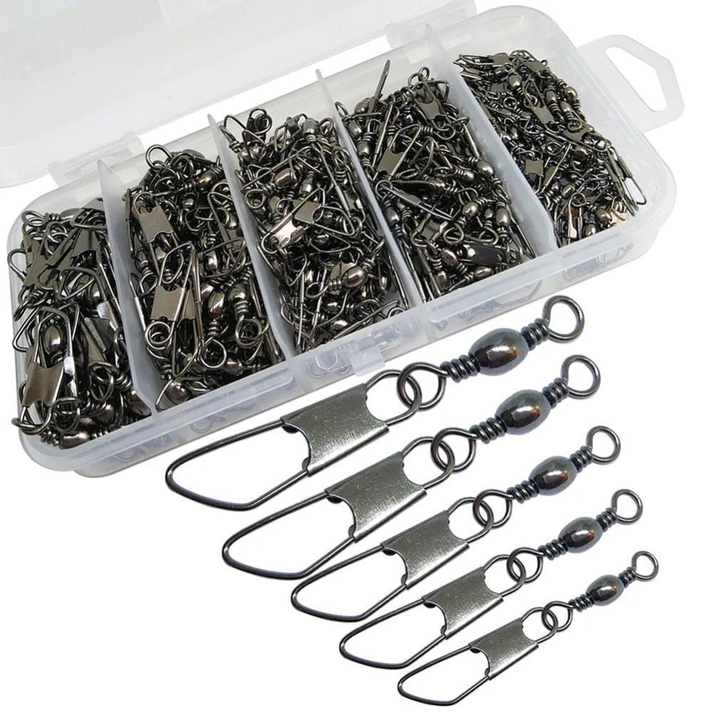 220-pieces Fishing Swivel Kit Set Barrel Swivels with Safety Snap #4/#6/#8/#10/#12 Carp Hook Link Set Fishing Snap Connector
220-pieces Fishing Swivel Kit Set Barrel Swivels with Safety Snap #4/#6/#8/#10/#12 Carp Hook Link Set Fishing Snap Connector