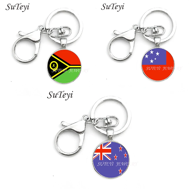 Glass 1pcs/lot Fashion Handmade Oceania nation key ring car keychain Vanuatu and West Samoa and New Zealand Flag men metal key
Glass 1pcs/lot Fashion Handmade Oceania nation key ring car keychain Vanuatu and West Samoa and New Zealand Flag men metal key