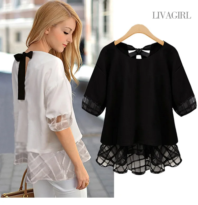2019 summer new large size women fat mm thin loose chiffon shirt half sleeve solid Europe and America style lace blouses 1224
2019 summer new large size women fat mm thin loose chiffon shirt half sleeve solid Europe and America style lace blouses 1224