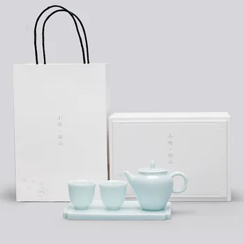Blue glaze 1 pot 2 cups ceramic kung fu tea set porcelain dry modern simple ceramic tea set logo custom
Blue glaze 1 pot 2 cups ceramic kung fu tea set porcelain dry modern simple ceramic tea set logo custom