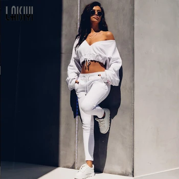 LAISIYI 2019 New Women's Autumn Lace Up Sweatshirt Women Tops V Neck Ladies Sweatshirt Warm Hoodies White Top Long Sleeve Girls
LAISIYI 2019 New Women's Autumn Lace Up Sweatshirt Women Tops V Neck Ladies Sweatshirt Warm Hoodies White Top Long Sleeve Girls