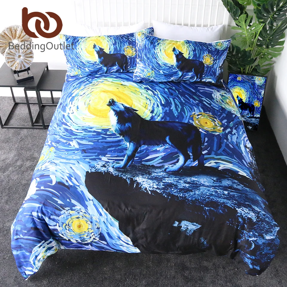 BeddingOutlet Galaxy Bedding Set Animal Watercolor Art Comforter Cover Moon Star Home Textiles Howling Wolf Bedlinen Set 3-Piece
BeddingOutlet Galaxy Bedding Set Animal Watercolor Art Comforter Cover Moon Star Home Textiles Howling Wolf Bedlinen Set 3-Piece