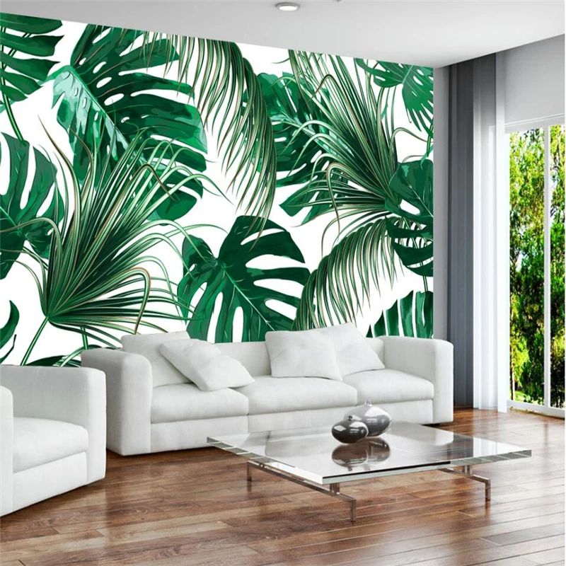 beibehang Modern simple fresh rain forest plants banana leaves garden fresco wall custom large mural green wallpaper
beibehang Modern simple fresh rain forest plants banana leaves garden fresco wall custom large mural green wallpaper