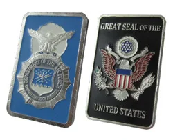 UNITED STATES AIR FORCE (USAF) SECURITY POLICE Silver Plated with Colorzied Bar 20015#
UNITED STATES AIR FORCE (USAF) SECURITY POLICE Silver Plated with Colorzied Bar 20015#