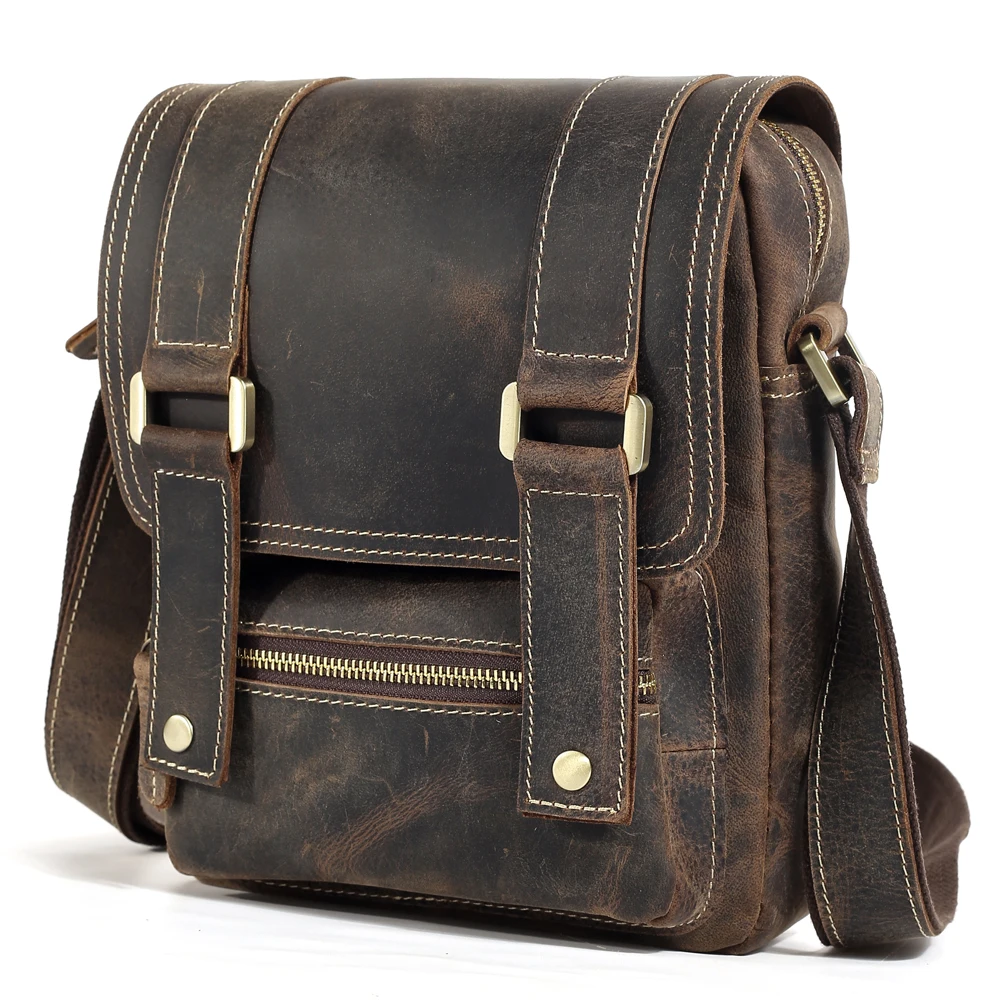 TIDING Leather Small Satchel for iPad Cool Vintage Style Messenger Bag with Flip Cover 1172
TIDING Leather Small Satchel for iPad Cool Vintage Style Messenger Bag with Flip Cover 1172