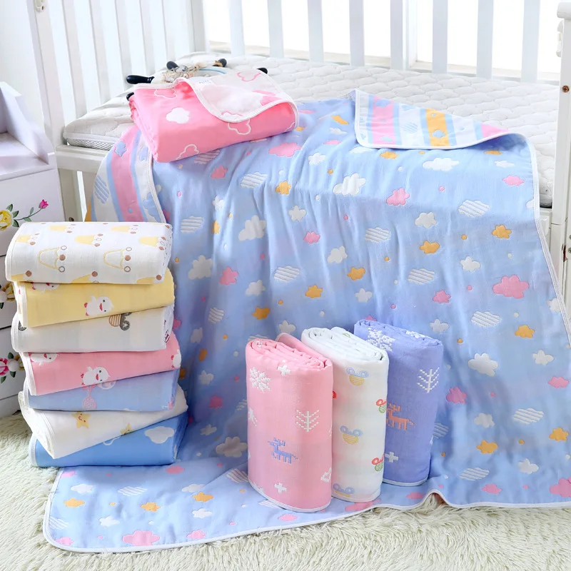 Muslin Baby Blankets Children 6 layers Gauze Cotton Soft Anti Kick Quilt Newborn Infant Swaddle Towel Kids Bath Towel
Muslin Baby Blankets Children 6 layers Gauze Cotton Soft Anti Kick Quilt Newborn Infant Swaddle Towel Kids Bath Towel