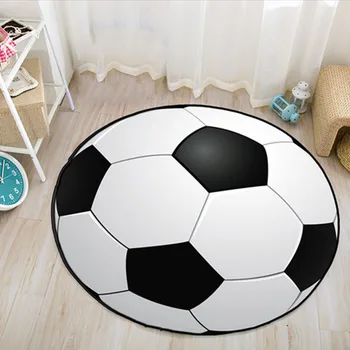 

60cm/80cm 3D Football Rug Paly Mat puzzle mat Round Carpets Rugs For Children Room Skidproof Area Carpet Room Mat Home Decor