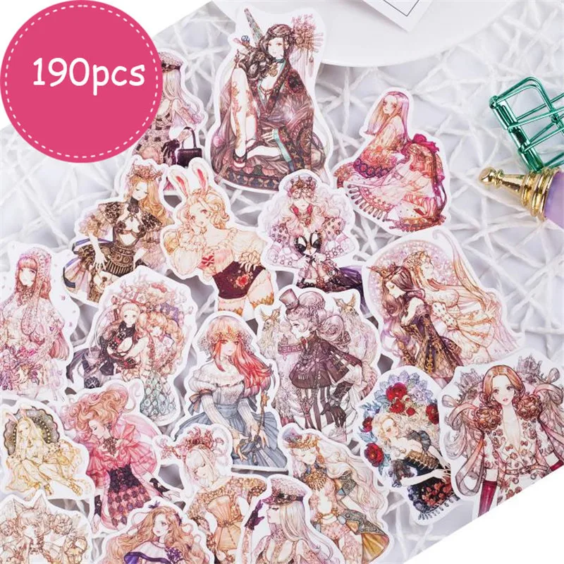 190pcs/pack beauty Gothic girls Stickers scrapbooking waterproof kawaii girl sticker for Laptop notebook DIY hand book pegatinas
190pcs/pack beauty Gothic girls Stickers scrapbooking waterproof kawaii girl sticker for Laptop notebook DIY hand book pegatinas