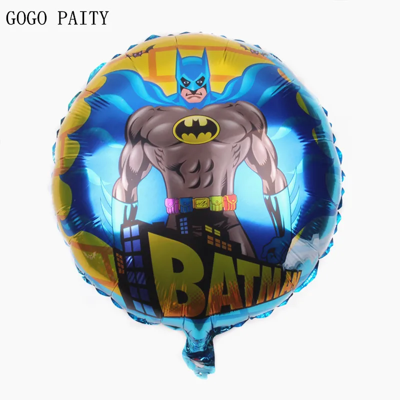 GOGO PAITY 18 дюймовые круглые воздушные шарики "Бэтмен" с днем рождения детские