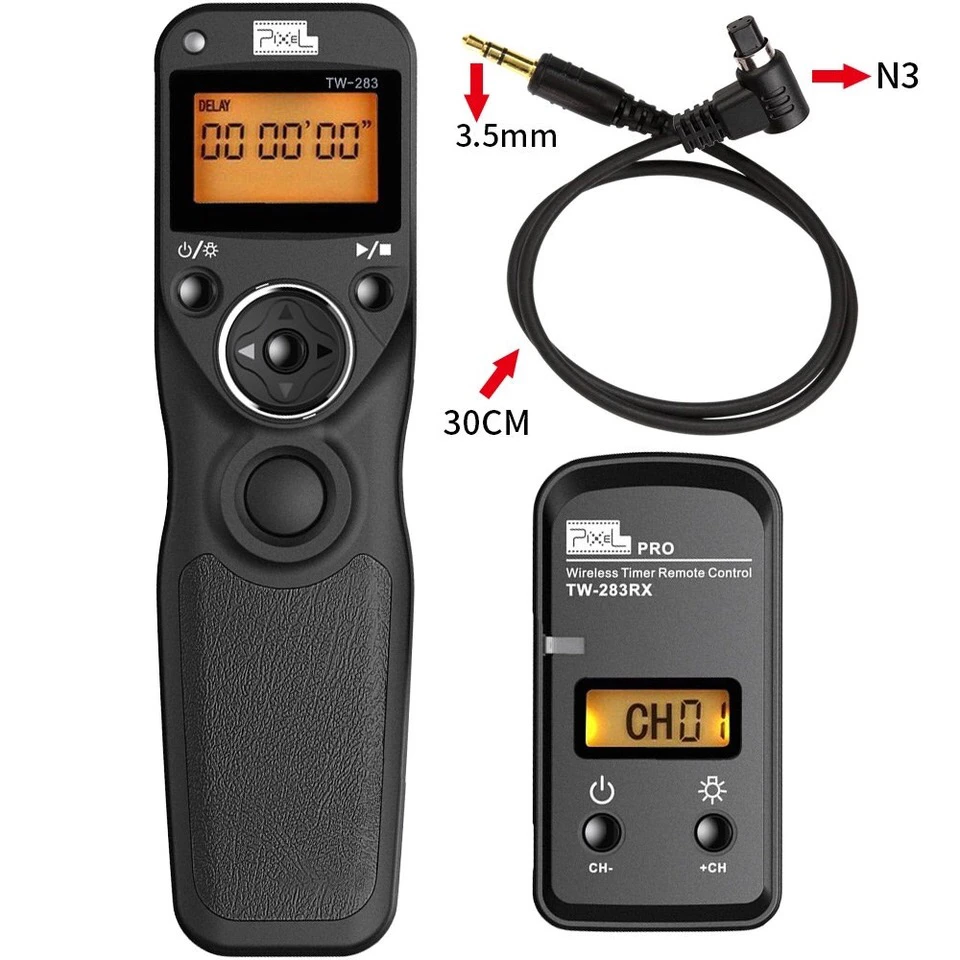 Pixel TW283 TW-283 N3 Wireless Timer Remote Control For Canon 7D 5D Mark ii 1D 6D 7D2 5D3 50D 40D 30D 10D Camera Shutter Release
Pixel TW283 TW-283 N3 Wireless Timer Remote Control For Canon 7D 5D Mark ii 1D 6D 7D2 5D3 50D 40D 30D 10D Camera Shutter Release