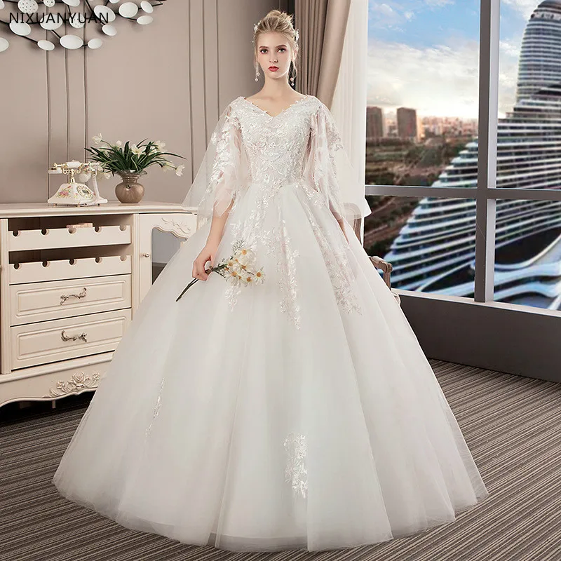 2019 Appliques Wedding Dresses Hot Sale Elegant Princess Adjust Lace Three Quarter Sleeve Bridal Gowns Vestidos De Noiva
2019 Appliques Wedding Dresses Hot Sale Elegant Princess Adjust Lace Three Quarter Sleeve Bridal Gowns Vestidos De Noiva