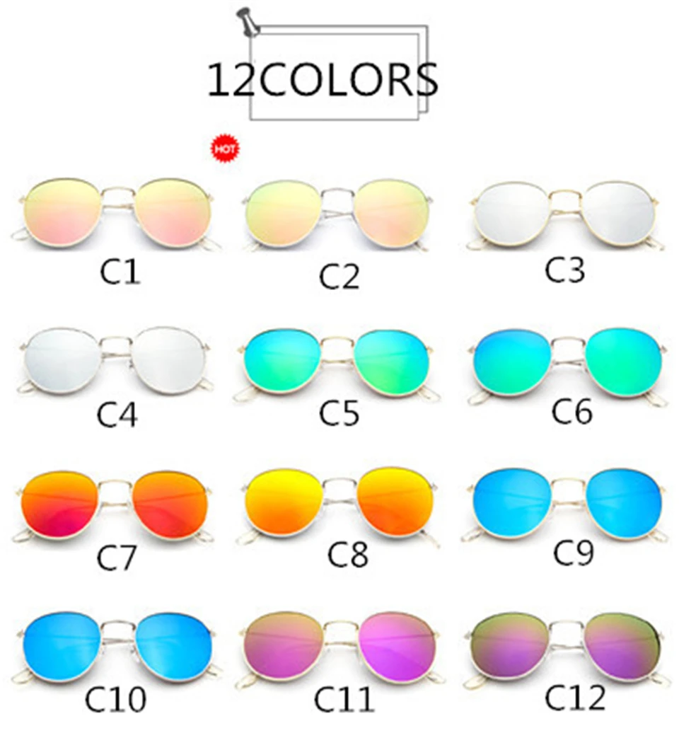 2018 Luxury Mirror Sunglasses WomenMen Brand Designer Glasses Lady Round Sun Glasses Beat Oculos De Sol Gafas (2)