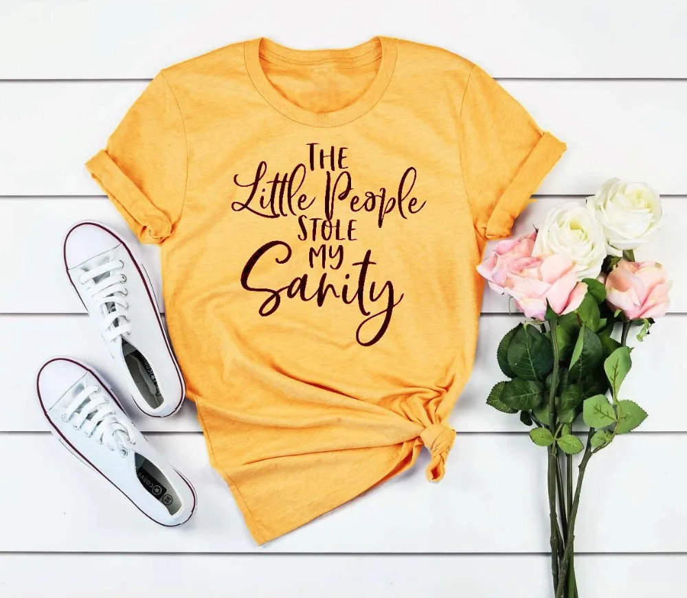 The little people stole my sanity Motherhood Tees Cute Mom Shirt funny slogan women fashion hard mom quote yellow grunge art top
The little people stole my sanity Motherhood Tees Cute Mom Shirt funny slogan women fashion hard mom quote yellow grunge art top
