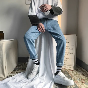 2018 Autumn Men's New Fashion Personality Loose Temperament Youth Wild Solid Color Cotton Casual Feet Denim Harem Pants
2018 Autumn Men's New Fashion Personality Loose Temperament Youth Wild Solid Color Cotton Casual Feet Denim Harem Pants