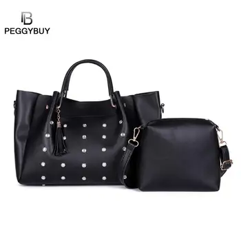 2pcs/set Pearls Rivet Luxury Brand Tote Bag Fashion New High Quality PU Leather Women's Designer Women Tassel Crossbody Bags
2pcs/set Pearls Rivet Luxury Brand Tote Bag Fashion New High Quality PU Leather Women's Designer Women Tassel Crossbody Bags