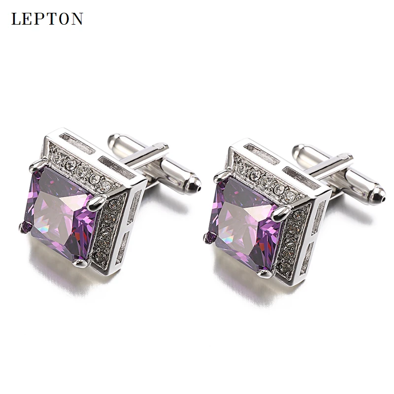 High Quality Purple AAA Zircon Cufflinks For Mens Hot Sales Luxury Crystal Cuff links Of Groom Wedding Jewelry With Gift Box
High Quality Purple AAA Zircon Cufflinks For Mens Hot Sales Luxury Crystal Cuff links Of Groom Wedding Jewelry With Gift Box