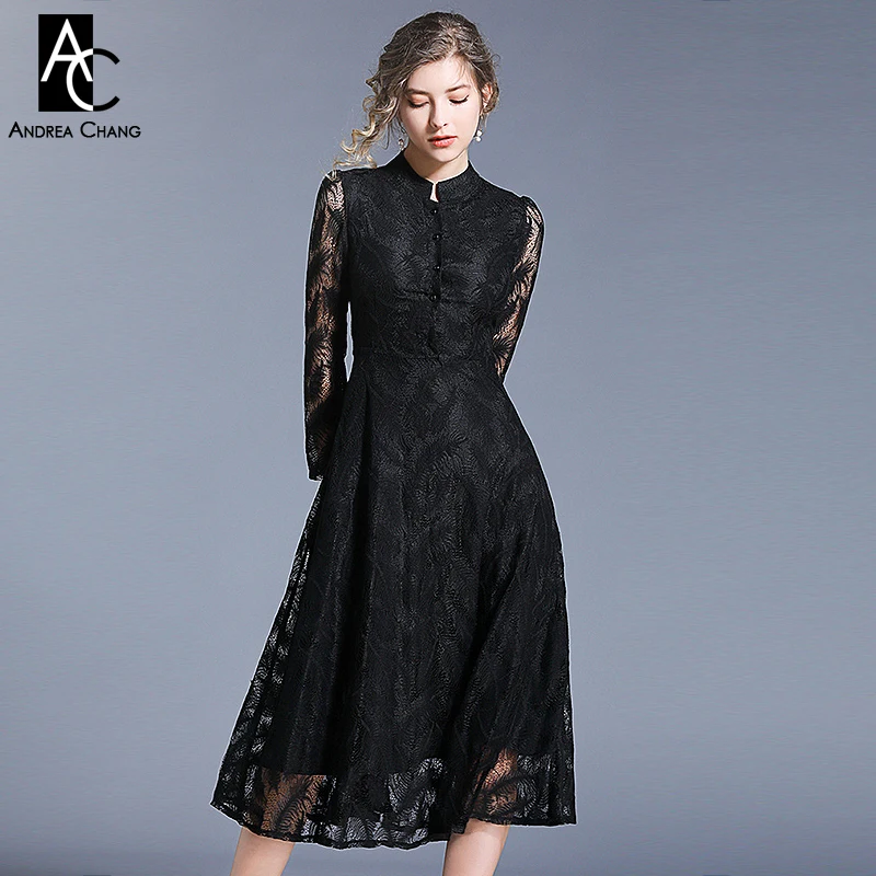 S-XXL spring summer woman dress feather pattern black green lace dress long sleeve calf length fashion vintage cute lace dress
S-XXL spring summer woman dress feather pattern black green lace dress long sleeve calf length fashion vintage cute lace dress
