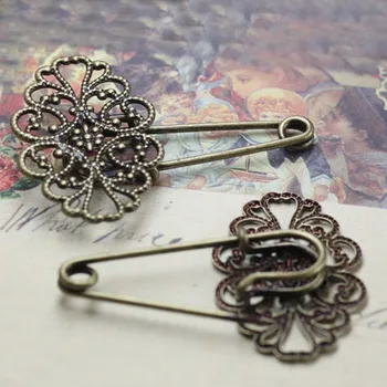 Retro Brooch Bases with 22*32mm Oval Fliligree Flower Settings Blanks Safety Pins Clips DIY Findings Antique Bronze tone
Retro Brooch Bases with 22*32mm Oval Fliligree Flower Settings Blanks Safety Pins Clips DIY Findings Antique Bronze tone