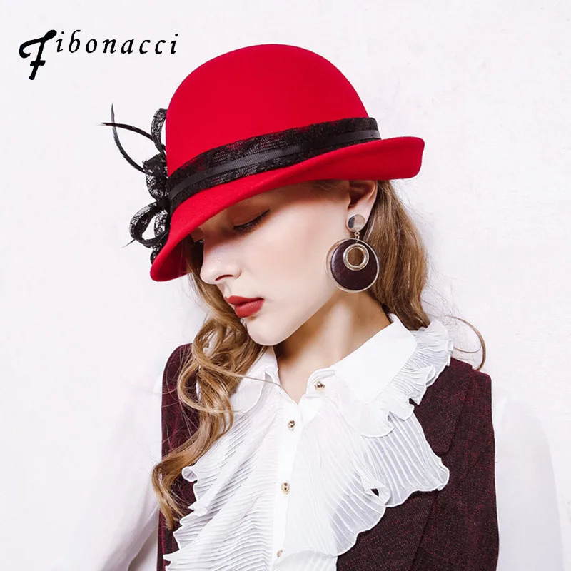 Fibonacci High Quality Female Fedora Hat Dome Feathers Floral One Side Curl Wool Felt Hats for Women Fedoras
Fibonacci High Quality Female Fedora Hat Dome Feathers Floral One Side Curl Wool Felt Hats for Women Fedoras