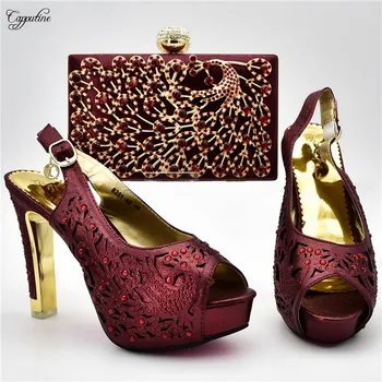 New coming wine high heel wedding/party shoes and purse handbag set decorated with luxury stones 8281-86
New coming wine high heel wedding/party shoes and purse handbag set decorated with luxury stones 8281-86