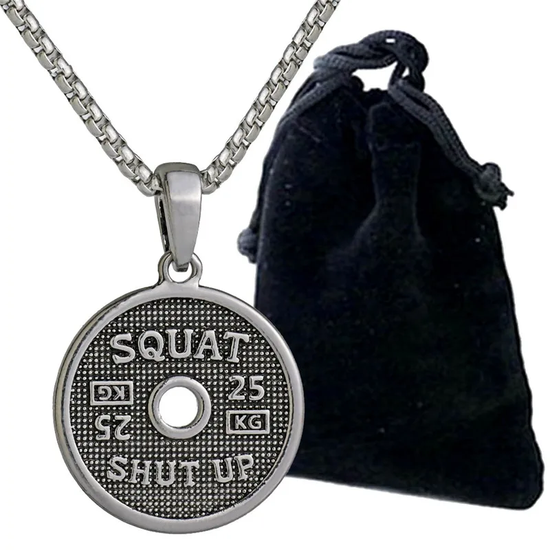 Men Weight Plate Fitness Pendant Necklaces Stainless Steel Chain Weightlifting Bodybuilding Gym Necklace Charm Fitness Jewelry
Men Weight Plate Fitness Pendant Necklaces Stainless Steel Chain Weightlifting Bodybuilding Gym Necklace Charm Fitness Jewelry