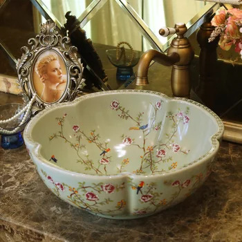 Flower and bird Glazed Flowers Shape Porcelain Art Bathroom Sink Lavabo Washbasin Sink counter top toilet bowls and basin
Flower and bird Glazed Flowers Shape Porcelain Art Bathroom Sink Lavabo Washbasin Sink counter top toilet bowls and basin