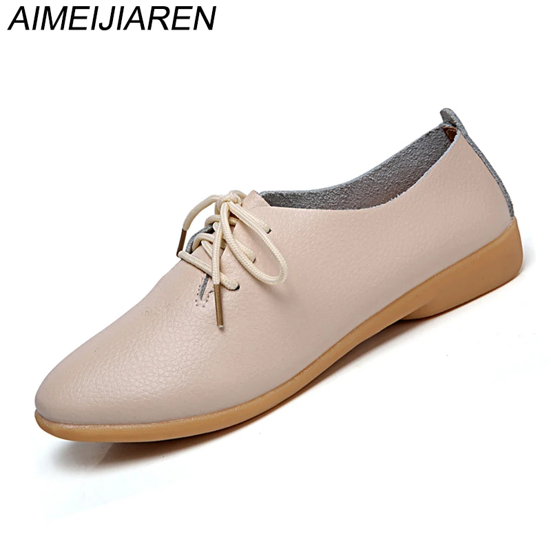 Women Genuine Leather Shoes Flats Soft Comfortable Mom Shoes Lace-Up Leather Shoes Ballet Flats Zapatos De Mujer Calzado
Women Genuine Leather Shoes Flats Soft Comfortable Mom Shoes Lace-Up Leather Shoes Ballet Flats Zapatos De Mujer Calzado