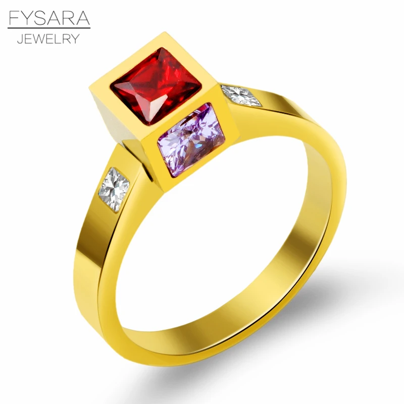 FYSARA Party Wedding Rings AAA Cubic Zirconia Colorful Crystals Square Rings for Women Lady Gold Ring Stainless Steel Jewelry
FYSARA Party Wedding Rings AAA Cubic Zirconia Colorful Crystals Square Rings for Women Lady Gold Ring Stainless Steel Jewelry