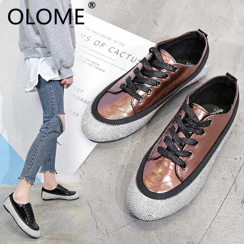 2019 Fashion Sneakers Women Flats Shoes Casual Outdoor Walking Shoes Woman Lace-up Gold Glitter Ladies Shoes Zapatos Mujer XL 40
2019 Fashion Sneakers Women Flats Shoes Casual Outdoor Walking Shoes Woman Lace-up Gold Glitter Ladies Shoes Zapatos Mujer XL 40