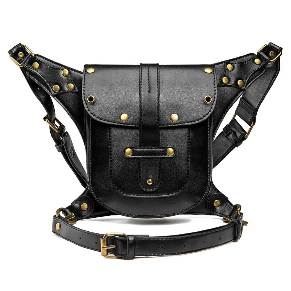 unisex steampunk hip hop goth waist bags black soft PU leather crossbody messenger bag streetwear belt heuptas bolsos tote purse
unisex steampunk hip hop goth waist bags black soft PU leather crossbody messenger bag streetwear belt heuptas bolsos tote purse