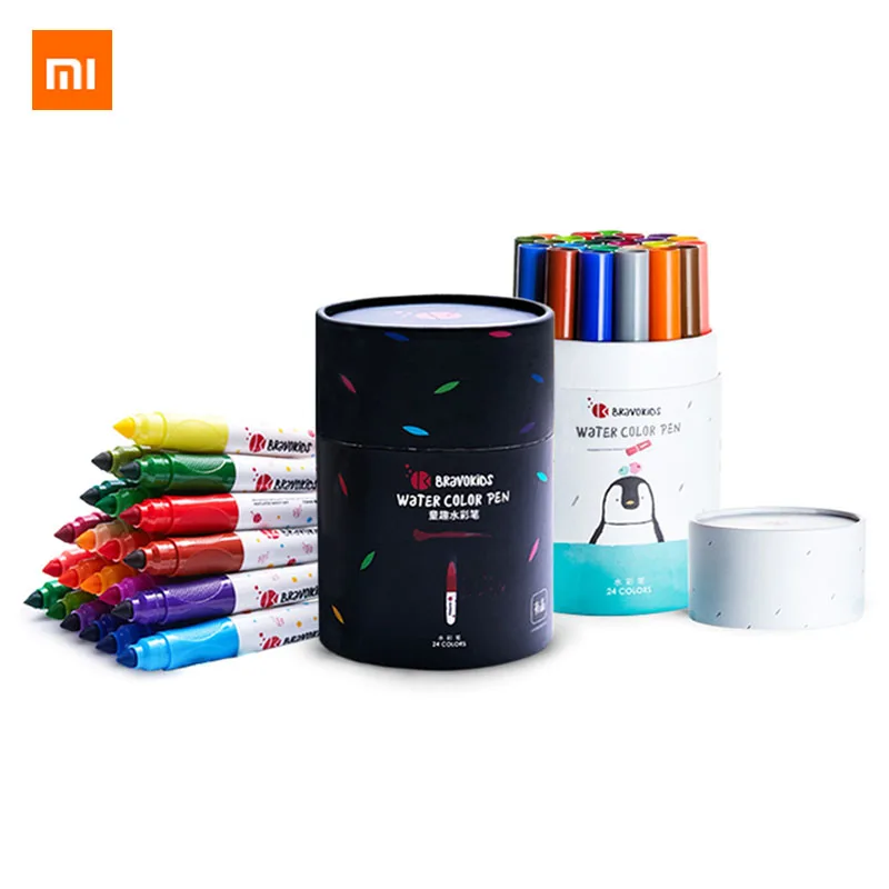 Xiaomi Bravokids 24 Color Washable Watercolor Pen Bright Colors Drawing Painting Watercolor Art Marker Pens School Supplies
Xiaomi Bravokids 24 Color Washable Watercolor Pen Bright Colors Drawing Painting Watercolor Art Marker Pens School Supplies