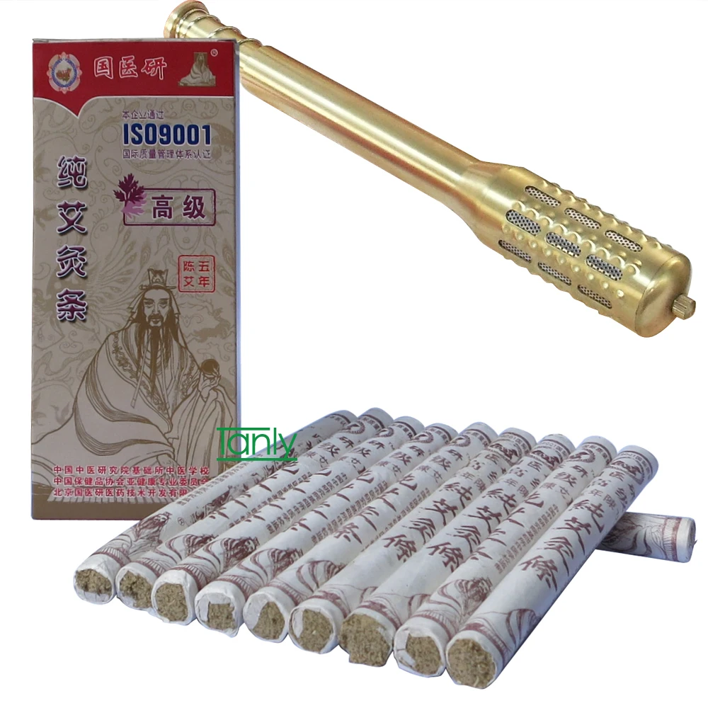 wholesale & retail guoyiyan high grade five years pure moxa moxibustion stick 1.8x20cm (2packs+1pcs device)/set 
wholesale & retail guoyiyan high grade five years pure moxa moxibustion stick 1.8x20cm (2packs+1pcs device)/set