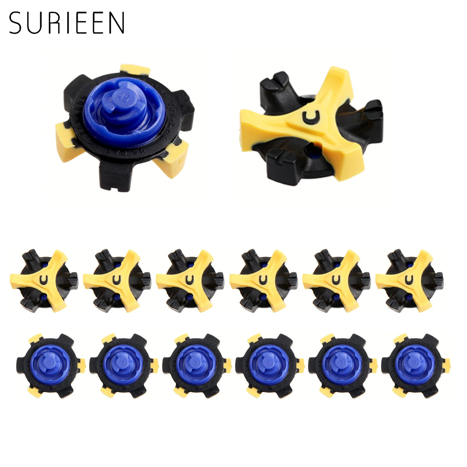 SURIEEN 14PCS TPR Golf Shoe Spikes Softspikes Fast Twist Studs Tri-Lok Golf Shoes Accessories Golf Training Aids Blue+Yellow
SURIEEN 14PCS TPR Golf Shoe Spikes Softspikes Fast Twist Studs Tri-Lok Golf Shoes Accessories Golf Training Aids Blue+Yellow