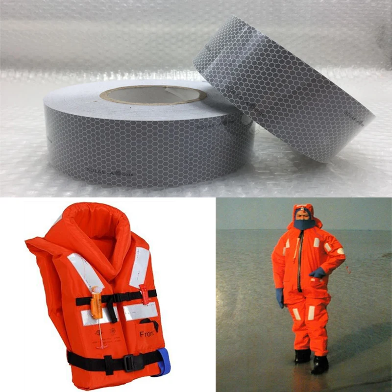 5cmx10m Solas Grade Marine Reflective Tape for Life-Saving Products Sewing on Clothes |