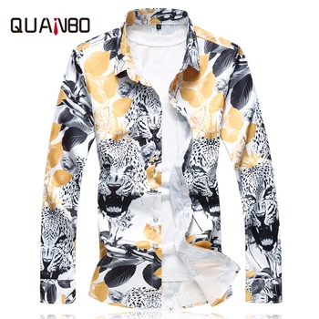 Hot pin 2019 autumn long-sleeved men's shirt Fashion printed Plus size shirt Plant flower man casual top M-7XL 
Hot pin 2019 autumn long-sleeved men's shirt Fashion printed Plus size shirt Plant flower man casual top M-7XL