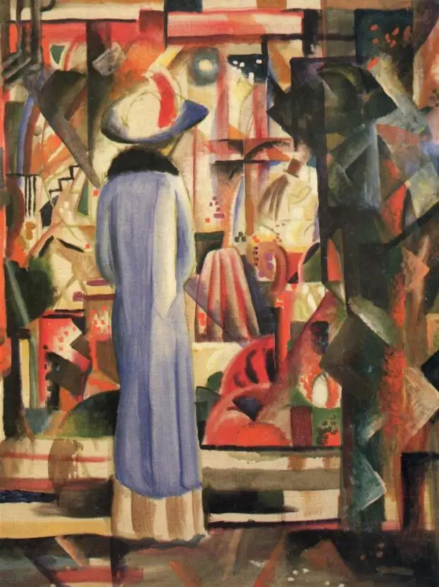 

High quality Oil painting Canvas Reproductions Woman in front of a large illuminated window By August Macke hand painted